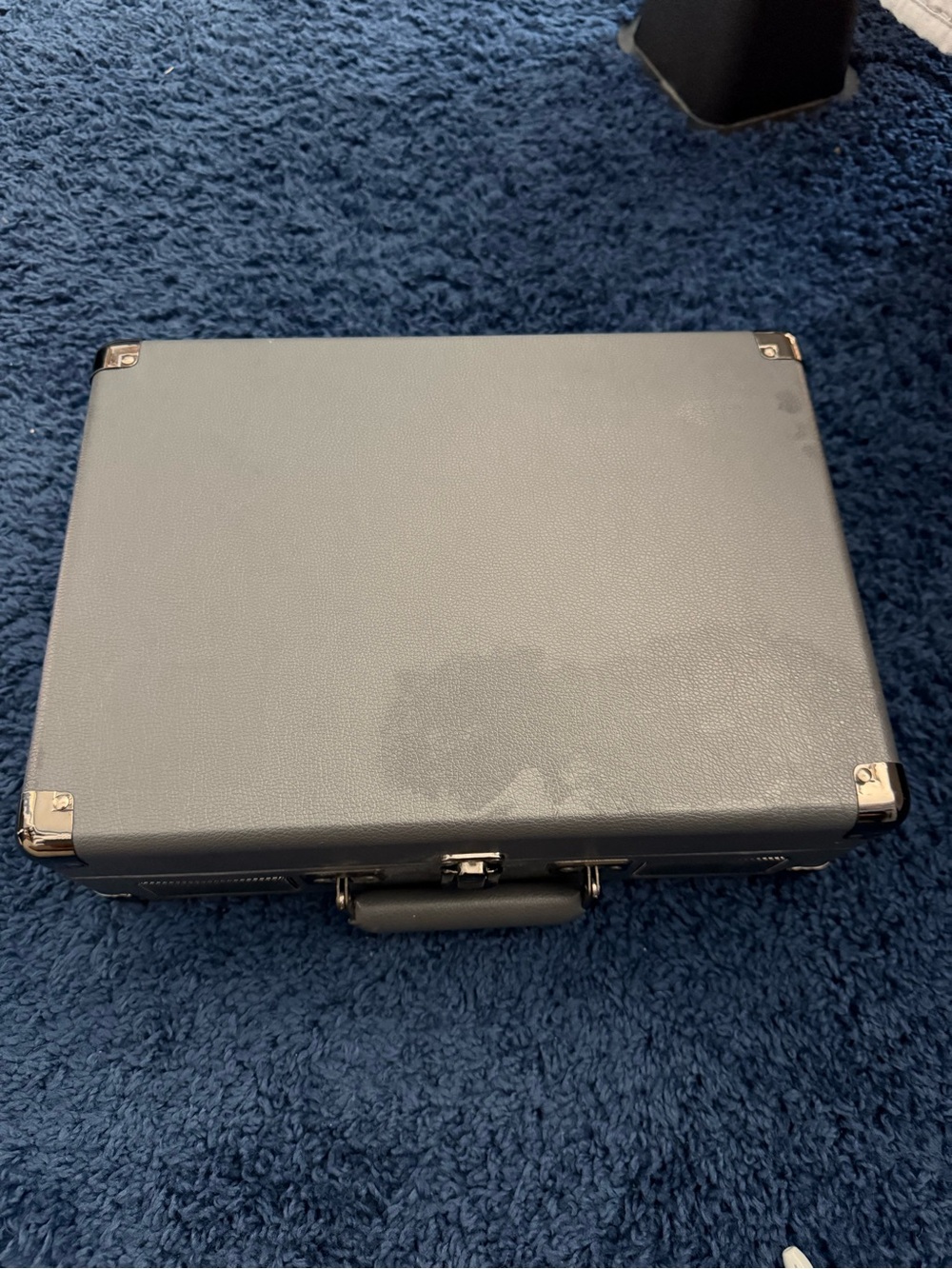 Vintage Hard Shell Briefcase in Navy Blue